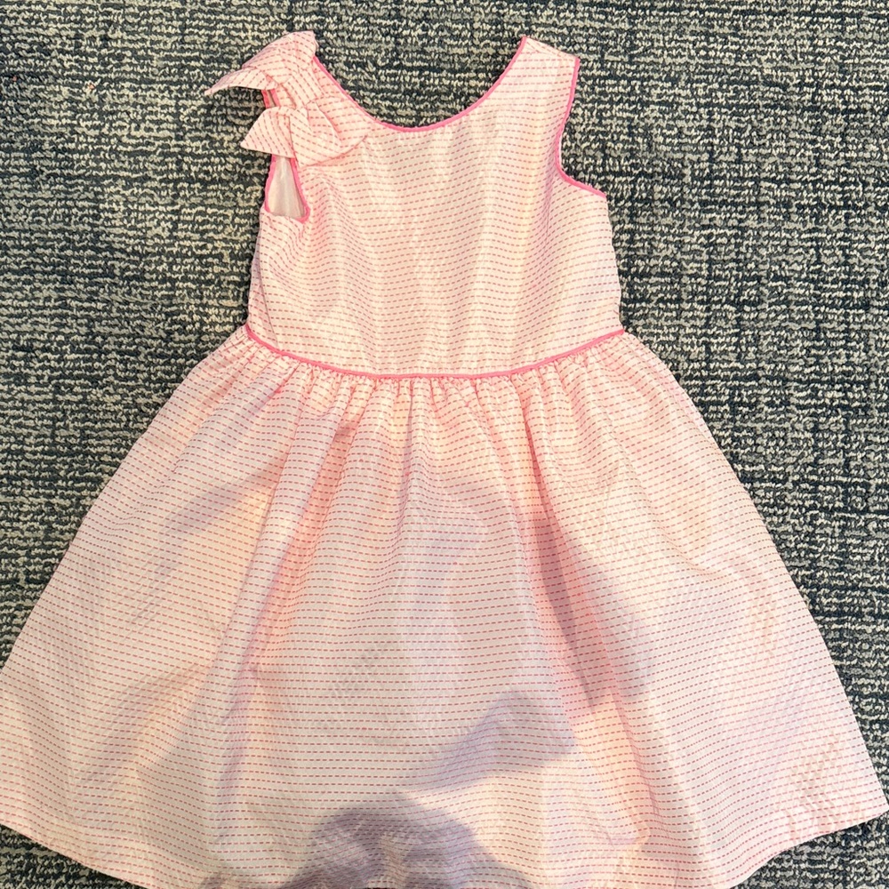 Janie and Jack Pink Bow One-Shoulder Formal Dress